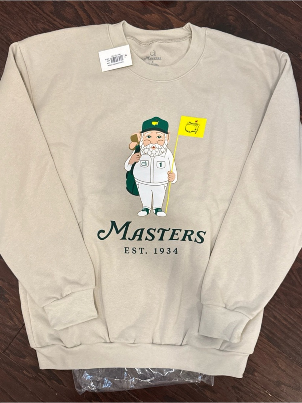 Masters Beige Crewneck Sweatshirt - Masters Gnome graphic 2026 New With Tag